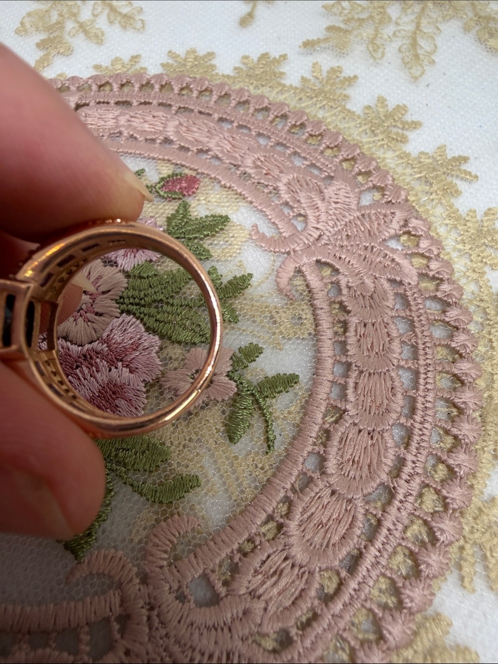 Custom Estate Amethyst Ring 18K Gold Over Sterling Silver | White Topaz Accents - Picture 10 of 10